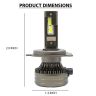 Allextreme K12-H4 LED Headlight 110 Watt H4 Car Driving Headlamp Bulb Lights 15000LM Chip Fog Light Ideal for Cars