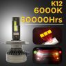Allextreme K12-H4 LED Headlight 110 Watt H4 Car Driving Headlamp Bulb Lights 15000LM Chip Fog Light Ideal for Cars