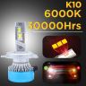 AllExtreme K10-H4 LED Headlight Conversion Kit 70W CREE LED Chips 11000LM Headlamp Bulbs 6000K Bright Fog Light Ideal for Cars (Set of 2)