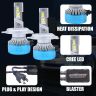 AllExtreme K10-H4 LED Headlight Conversion Kit 70W CREE LED Chips 11000LM Headlamp Bulbs 6000K Bright Fog Light Ideal for Cars (Set of 2)