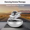 AllExtreme EXTPF0S Car Air Freshener Double Ring with Crystal Ball Solar Energy 360° Revolving Refillable Aromatherapy Diffuser Scented Perfume Fragrance (Silver)