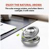 AllExtreme EXTPF0S Car Air Freshener Double Ring with Crystal Ball Solar Energy 360° Revolving Refillable Aromatherapy Diffuser Scented Perfume Fragrance (Silver)