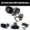 AllExtreme EXBE-100W Warning Alarm Electric Horn Car Emergency Siren 7 Sound PA Loudspeaker System with Handheld Microphone Amplifier