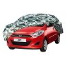 AllExtreme HI5007 100% Tested Waterproof Car Body Cover Compatible with Hyundai Old i10 Triple Stitched UV Heat Resistant Indoor Outdoor Body Protection (Army Print with Mirror)