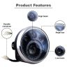 Allextreme 6 LED Lamp Bright Round Headlight High beam Headlamp DRL Light with Heat Dissipation for Bikes Automobiles (White & Yellow, Pack Of 1)