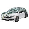 AllExtreme HCE5007 100% Tested Waterproof Car Body Cover Compatible with Civic Triple Stitched UV Heat Resistant Indoor Outdoor Body Protection (Army Print with Mirror)