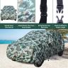 AllExtreme MBG5007 100% Tested Waterproof Car Body Cover Compatible with Maruti Suzuki Brezza Triple Stitched UV Heat Resistant Indoor Outdoor Body Protection (Army Print with Mirror)