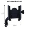 Allextreme EXMUH01 Mobile Phone Holder with USB Charger Waterproof Easy Adjustable Rear View Mirror Mount Solid Metal Cradle Stand Suitable forBike & Mobile Phones 3.5" to 7.0"