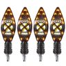 Allextreme R-258 Indicator LED Light Turn Signals Front and Rear Bright Warning Lamp 3-Patterns Water Resistant for all scooter, scooty, & Motorbikes (4 Pcs, Yellow & Blue)