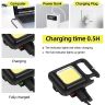 Allextreme Keychain Flashlight 4 Light Mode Magnetic Work LED 6W USB Rechargeable Bottle Opener Water Resistant for Camping & Nighttime Trekking