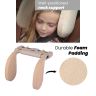 AllExtreme EXA05BG Adjustable Car Seat Headrest Mountable Head Neck Support Travel-Friendly Design Suitable for Kids & Adults (Beige)