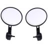 AllExtreme EXRSM01 Convex Rearview Bar End Mirror Round Cafe Racer Universal Fit Adjustable Handlebar Mount Wide Angle Suitable for Bikes Scooters (Black, 1 Set)