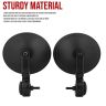 AllExtreme EXRSM01 Convex Rearview Bar End Mirror Round Cafe Racer Universal Fit Adjustable Handlebar Mount Wide Angle Suitable for Bikes Scooters (Black, 1 Set)