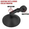 AllExtreme EXRSM01 Convex Rearview Bar End Mirror Round Cafe Racer Universal Fit Adjustable Handlebar Mount Wide Angle Suitable for Bikes Scooters (Black, 1 Set)