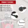 AllExtreme EXRSM01 Convex Rearview Bar End Mirror Round Cafe Racer Universal Fit Adjustable Handlebar Mount Wide Angle Suitable for Bikes Scooters (Black, 1 Set)