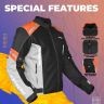 Allextreme TURBO Bike Riding Jacket Mesh Fabric Racer Motorcycle Armour Back Elbows Shoulders Protection with All Season Night Visibility Sticker for Men (M, ORANGE)
