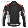 Allextreme TURBO Bike Riding Jacket Mesh Fabric Racer Motorcycle Armour Back Elbows Shoulders Protection with All Season Night Visibility Sticker for Men (M, ORANGE)
