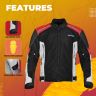 Allextreme TURBO Bike Riding Jacket Mesh Fabric Racer Motorcycle Armour Back Elbows Shoulders Protection with All Season Night Visibility Sticker for Men (M, Red)