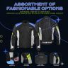 Allextreme TURBO Bike Riding Jacket Mesh Fabric Racer Motorcycle with Back Elbows Shoulders Protection and All Season Night Visibility Sticker for Men (M, Blue & Neon Green)