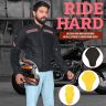 Allextreme SPEEDO Bike Riding Jacket Mesh Fabric Racer Motorcycle Armour Back Elbows Shoulders Protection with All Season Night Visibility Sticker for Men (M, Red)