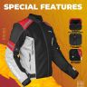Allextreme TURBO Bike Riding Jacket Mesh Fabric Racer Motorcycle with Back Elbows Shoulders Protection and All Season Night Visibility Sticker for Men (2XL, Red)
