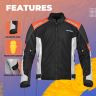Allextreme TURBO Riding Jacket Mesh Cafe Racer Motorcycle Adventure Bike Accessory Impact Protection Armour All Season Night Visibility Stickers for Men (1 Year Warranty, 3XL, ORANGE)