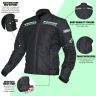 Allextreme SPEEDO Unisex All weather Adult Motorcycle Riding Jacket with Impact Protection Back & Elbow Guard Reflective Stickers and Abrasion Resistance (L, Neon Green)