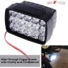 Allextreme EXNPE26 15 LED Fog Light 12V DC Headlamp Bar Wate Resistant for Off-Roading Scooty Motorcycle Car (Pack of 2 with On/Off Switch)