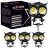 Allextreme EXNPE02 Owl Shape LED Fog Light for Wide Visibility High Brightness Universal Fit for All Bike Models Motorcycle (Pack of 4)