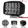 Allextreme EXNPE41 15 LED Fog Light 12V DC Headlamp Bar Wate Resistant for Off-Roading Scooty Motorcycle Car (Pack of 2 with On/Off Switch)