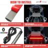 Allextreme EXNPE20 License Plate with Light Brake Stop Turn Signal Setup with 7 Multicolor Strips for Bikes & Motorcycles (Combo Pack Of 1 + 1 Helmet Light)