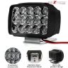 Allextreme EXNPE37 15 LED Fog Light 12V DC Headlamp Bar Wate Resistant for Off-Roading Scooty Motorcycle Car (Pack of 2 with On/Off Switch)