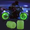 AllExtreme Fluorescent Tyre Valve Caps Illuminated Tire Cap Night Glow Luminous Wheel Covers Ideal for Cars and Bikes (Pack of 2, Green)