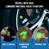 AllExtreme Fluorescent Tyre Valve Caps Illuminated Tire Cap Night Glow Luminous Wheel Covers Ideal for Cars and Bikes (Pack of 2, Green)