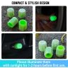AllExtreme Fluorescent Tyre Valve Caps Illuminated Tire Cap Night Glow Luminous Wheel Covers Ideal for Cars and Bikes (Pack of 2, Green)