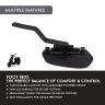 Allextreme EURO Motorcycle Footrest Short Angled Adjustable Heavy Duty Steel Foot Pegs with Additional Fittings Compatible with Ola Bikes & Scooters - Black