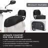 Allextreme EURO Detachable Passenger Backrest Rear Pad Adjustable Sissy Bar Cushion Corrosion Resistant Cushion Pad Seat Compatible with Ola - Black