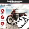 AllExtreme Euro J16 Backrest for Bike Luggage Carrier Back Support Pillion Adjustable Cushion Heavy Duty Black Bar Compatible with Jawa (Black)