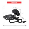 AllExtreme Euro J1 Backrest for Bike Luggage Carrier Back Support Pillion Adjustable Cushion Heavy Duty Black Bar Compatible With Jawa (Black)