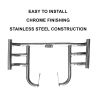 Allextreme EXLGS1B Heavy Duty Metal Stainless Steel Leg Guard Front Bike Safety Crash Bar (Chrome Color)