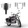 Allextreme EXLGS1B Heavy Duty Metal Stainless Steel Leg Guard Front Bike Safety Crash Bar (Chrome Color)