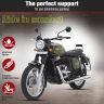 AllExtreme Backrest Foam Padded Passenger Rear Seat Support Compatible with BS3 and BS4 Model 350cc & 500cc, Chrome