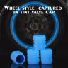 AllExtreme Fluorescent Tyre Valve Caps Illuminated Tire Cap Night Glow Luminous Wheel Covers Ideal for Cars and Bikes (Pack of 4, Blue)