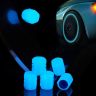 AllExtreme Fluorescent Tyre Valve Caps Illuminated Tire Cap Night Glow Luminous Wheel Covers Ideal for Cars and Bikes (Pack of 2, Blue)