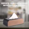 AllExtreme Leather Tissue Box Unique Decorative & Elegant Holder for Sun Visor Seat Side Pocket or Back Seat of Car Accessories