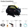 AllExtreme X-030723 High Pressure Car Washer 2200W Pump 220 Bar 12L/min Flow Rate Commercial Cleaning Machine for Cars Bikes Washing