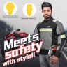 Allextreme BAZOOKA Unisex All weather Adult Motorcycle Riding Jacket with Impact Protection Back & Elbow Guard Reflective Stickers and Abrasion Resistance (Medium, Black & Neon Green)