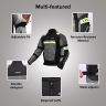 Allextreme BAZOOKA Unisex All weather Adult Motorcycle Riding Jacket with Impact Protection Back & Elbow Guard Reflective Stickers and Abrasion Resistance (2XL, Black & Neon Green)