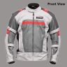 Allextreme BAZOOKA Bike Riding Jacket Mesh Fabric Racer Motorcycle with Back Elbows Shoulders Protection and All Season Night Visibility Sticker for Men (M, Grey/Red)