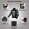 Allextreme BAZOOKA Bike Riding Jacket Back Elbows Shoulders Protection Mesh Fabric Rider Protector with All Season Night Visibility Sticker (L, Black/Neon Green)
